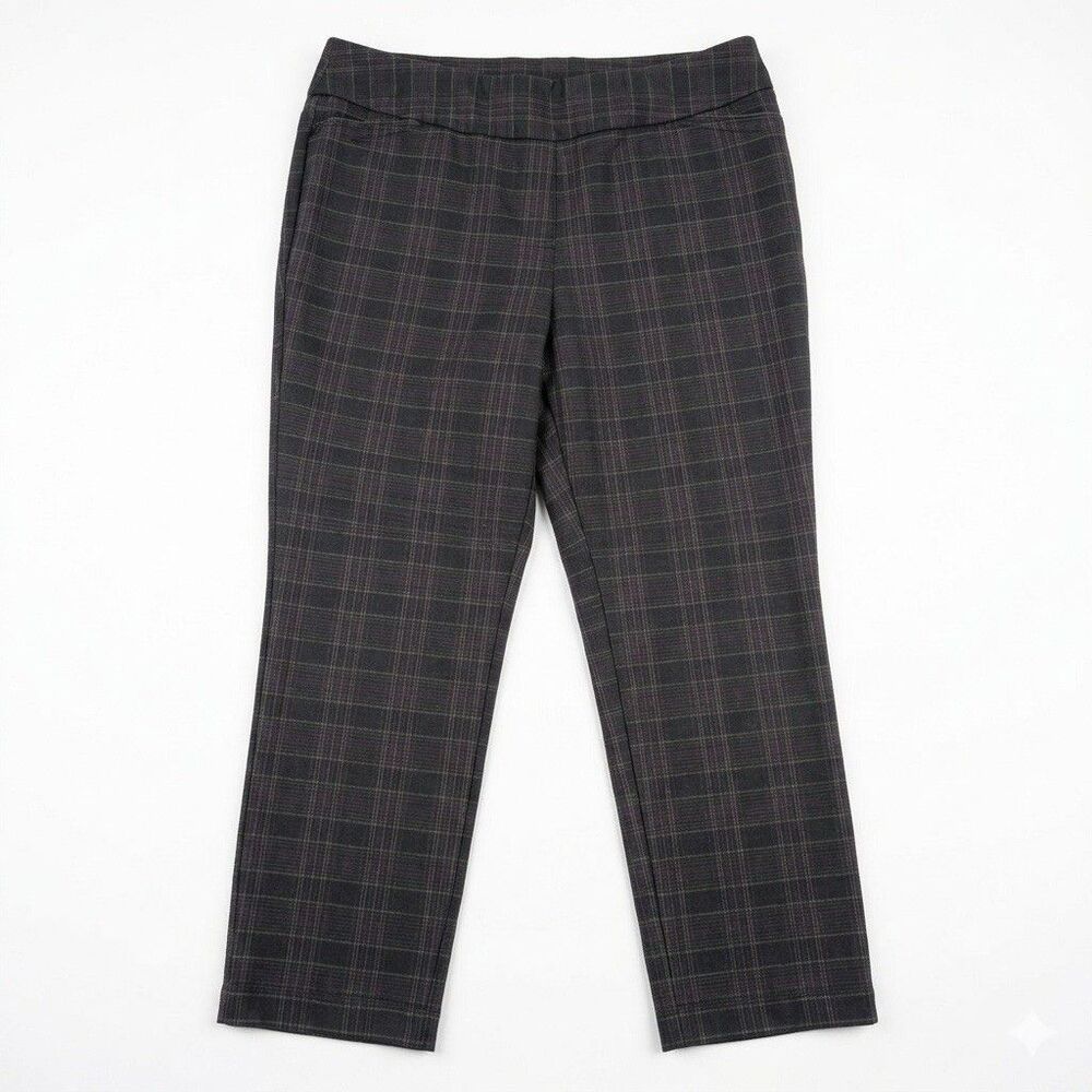 Westbound Woman Pants 22W Regular Plaid Pull On High Rise Slim Tummy Control